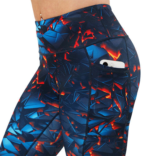 side pocket on the lava themed leggings