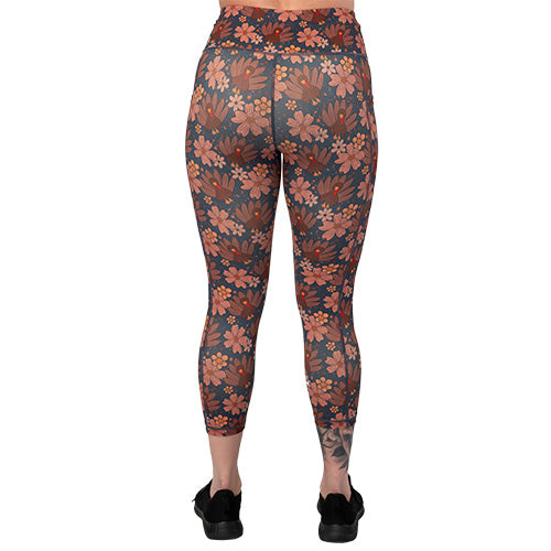 back of the turkey patterned leggings