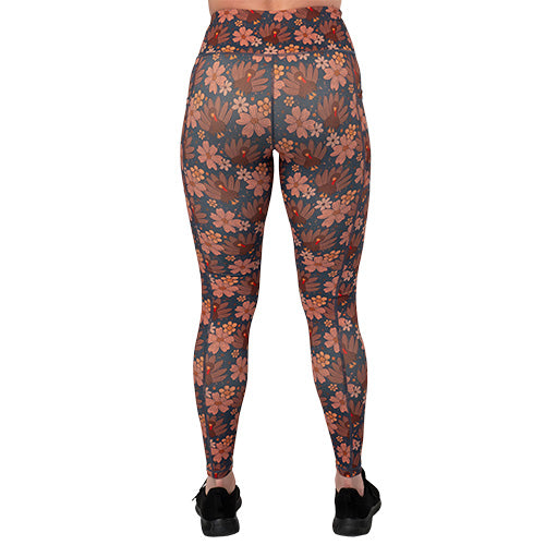 back of the turkey patterned leggings