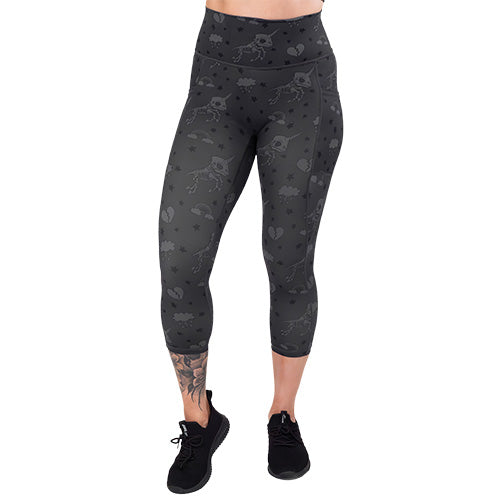 unicorn skull patterned leggings