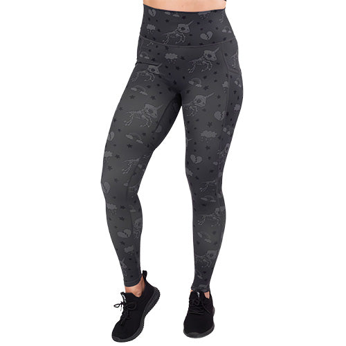 unicorn skull patterned leggings