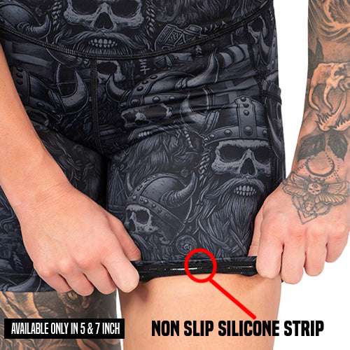 non slip strip on the viking print shorts