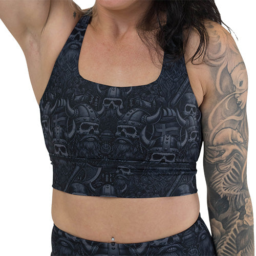 viking print sports bra