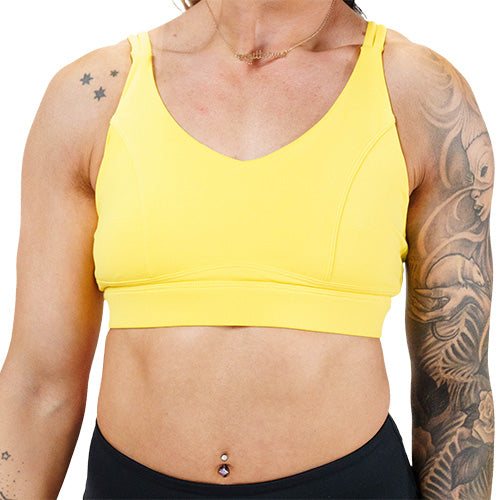 solid yellow sports bra