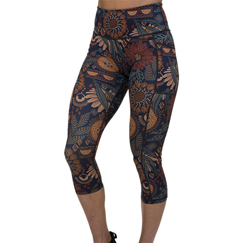 Patterned capri leggings best sale