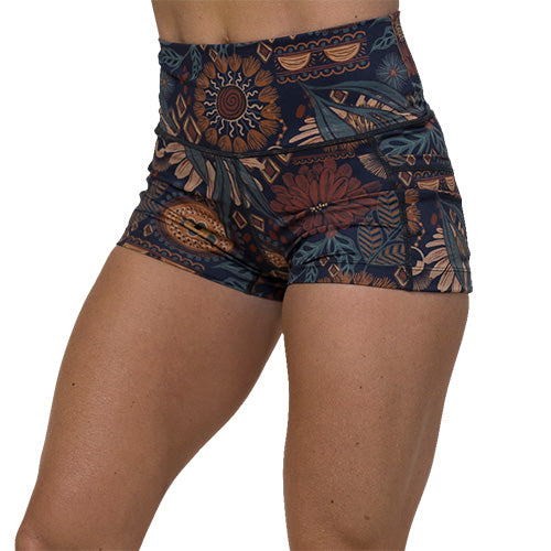 2.5 inch boho floral patterned shorts