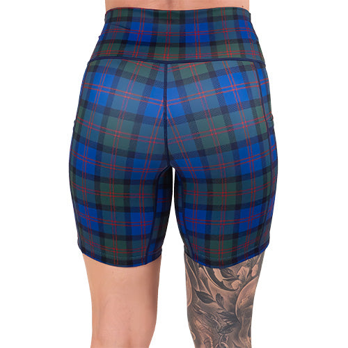 back of the 7 inch plaid shorts