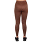 back of the brown leggings with animal outlines on them