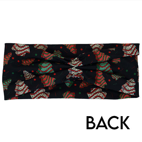 back of the Christmas tree print headband