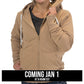 sand colored zip up sweatshirt coming soon