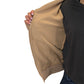 inside of the sand colored zip up sweatshirt