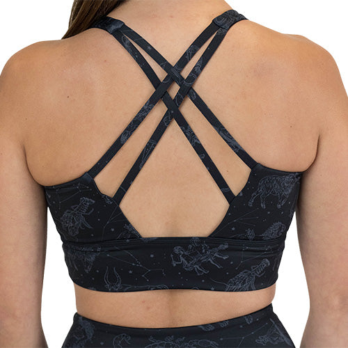 back of the zodiac print sports bra