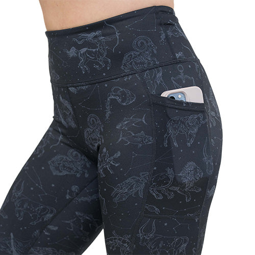 side pocket on the zodiac print leggings