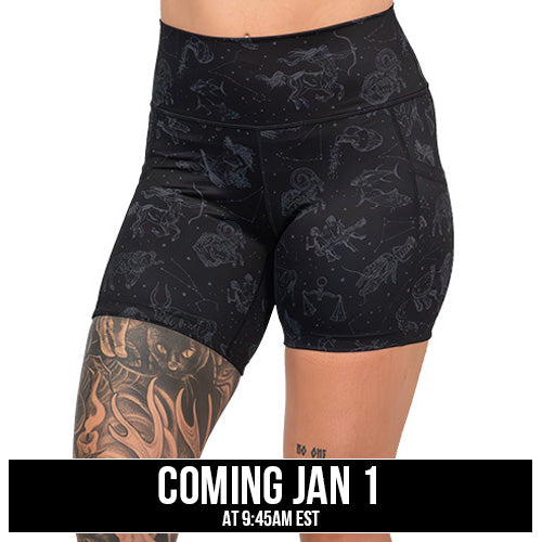 zodiac print shorts coming soon