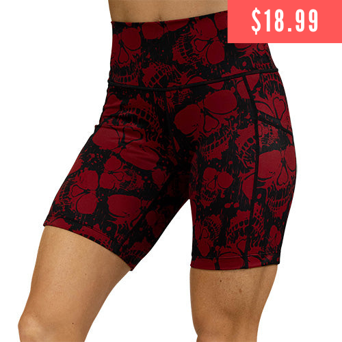 $18.99 red skull print shorts