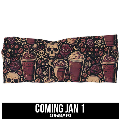 coffee and skull print headband coming soon