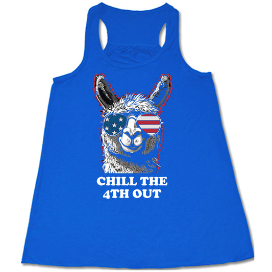 blue Chill The 4th Out Llama Tank Top