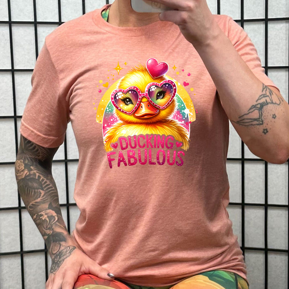 coral shirt with the text "Ducking Fabulous" on it