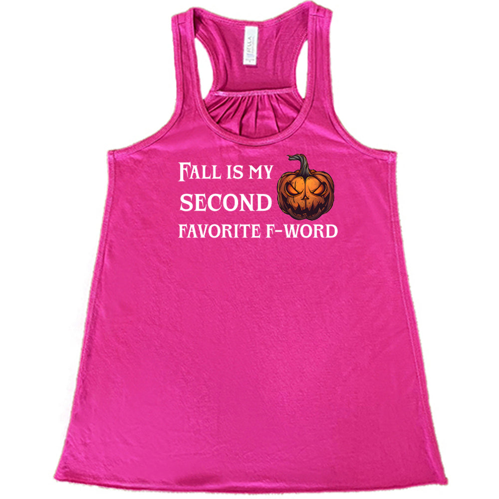 berry shirt with the quote "Fall Is My Second Favorite F-Word Pumpkin" on it