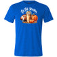 blue shirt with a football, coffee and pumpkin graphic on it with the quote "tis the season" on it