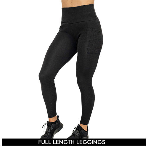 full length solid black colored leggings