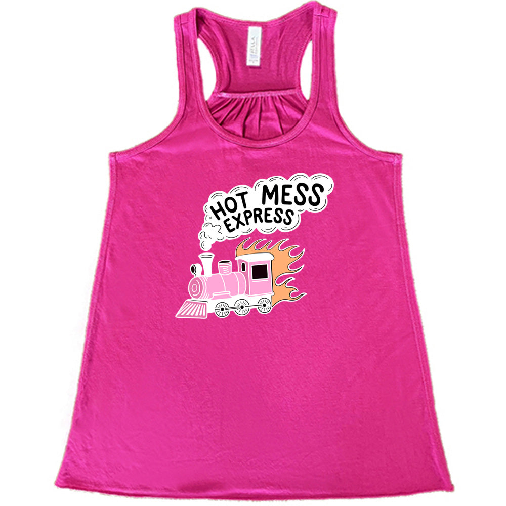 berry shirt with the text "Hot Mess Express" on it