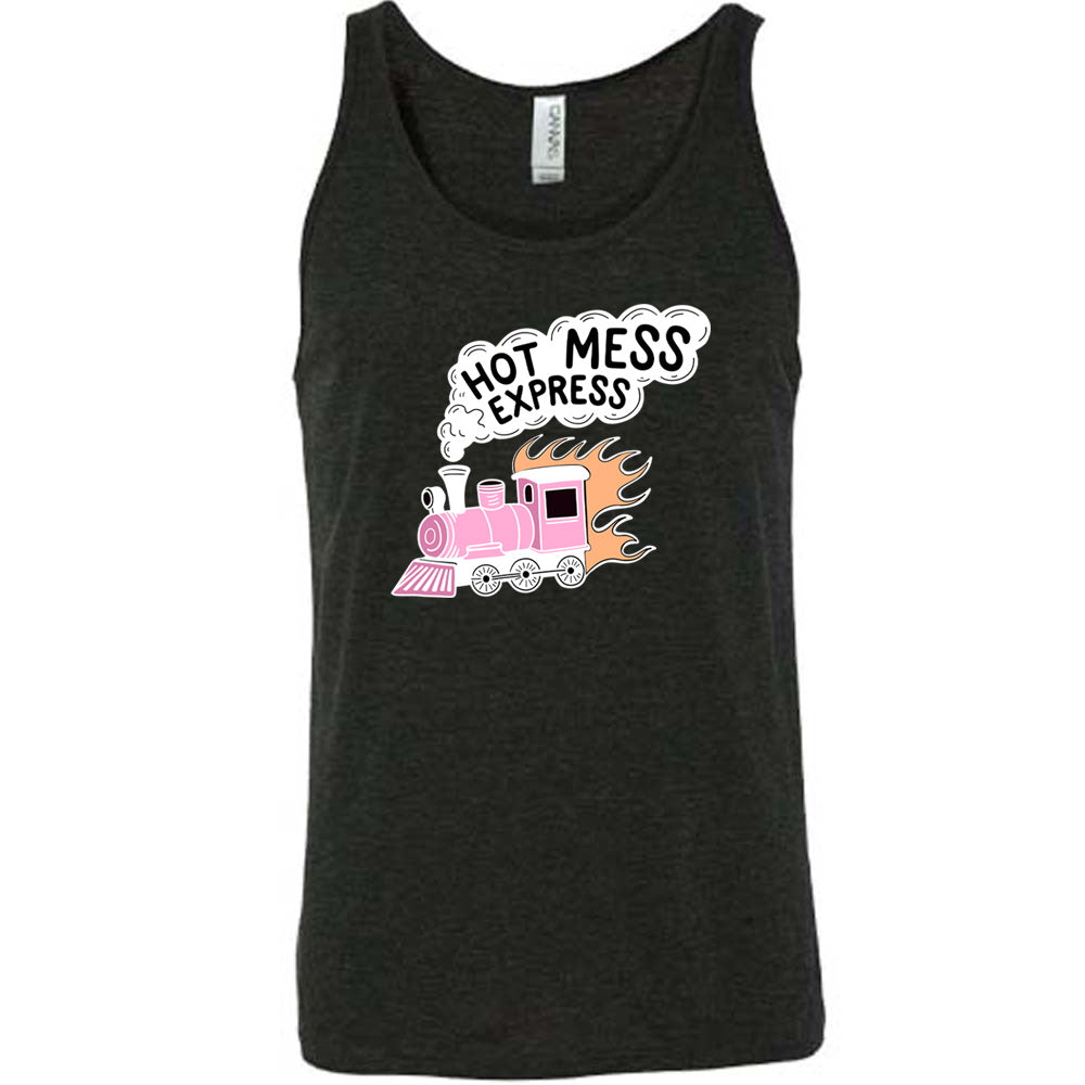 black shirt with the text "Hot Mess Express" on it