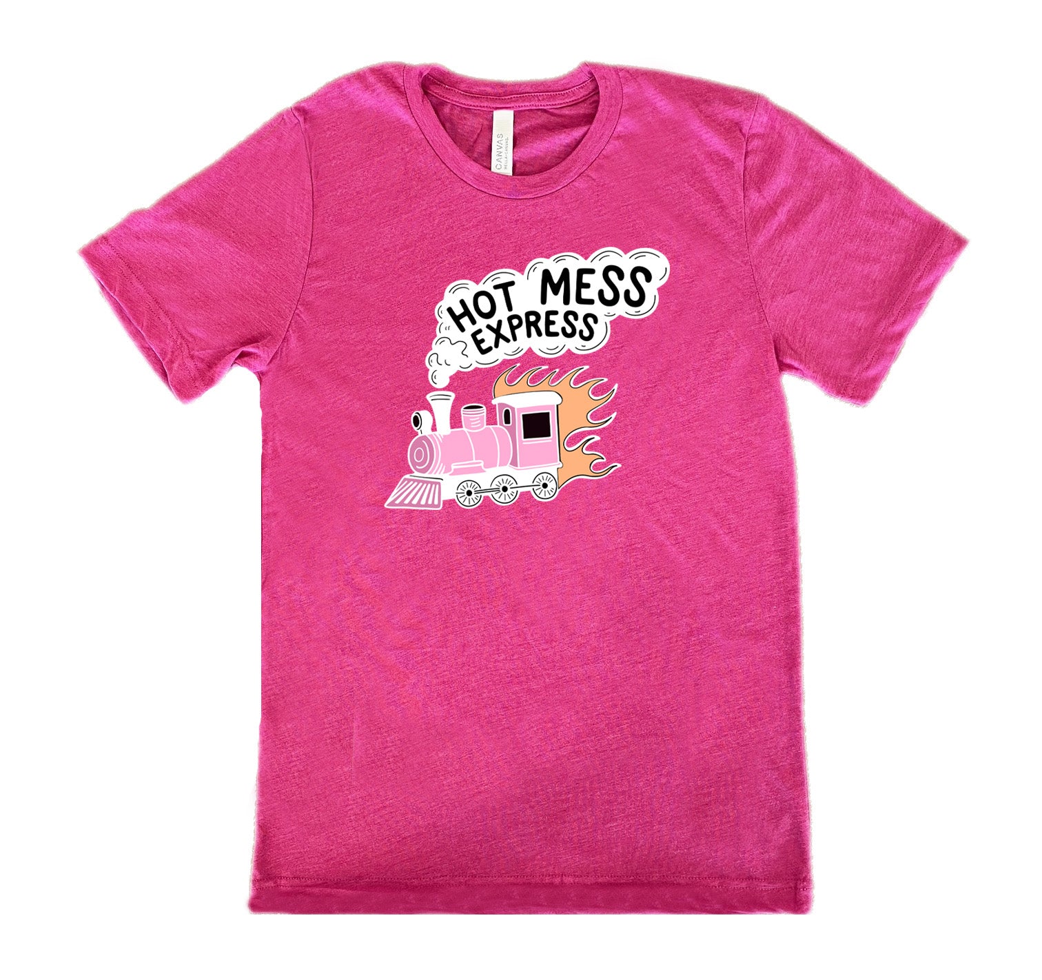 berry shirt with the text "Hot Mess Express" on it