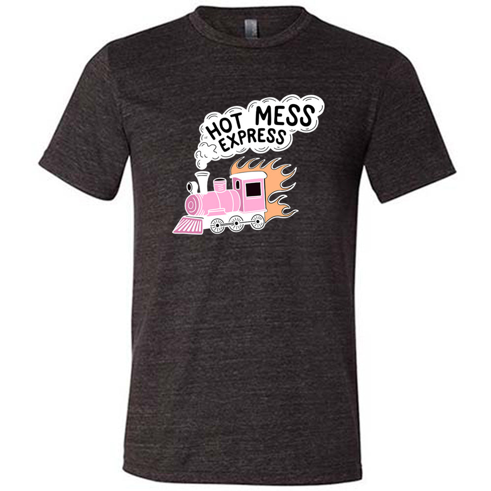 black shirt with the text "Hot Mess Express" on it