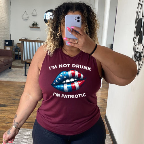 maroon I'm Not Drunk I'm Patriotic Muscle Tank