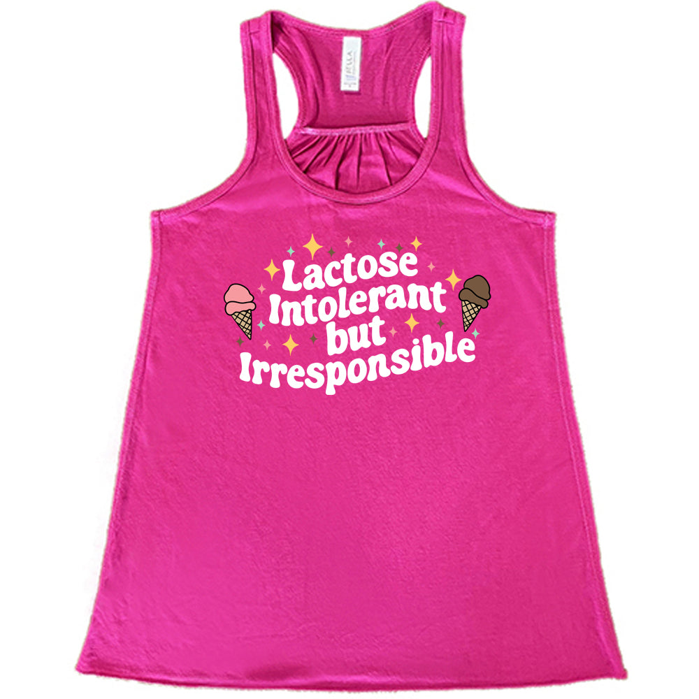 berry cropped tee with the text "Lactose Intolerant But Irresponsible" on it