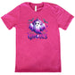 berry shirt that has a ghost graphic on it with the text "Let's Go Ghouls" on it