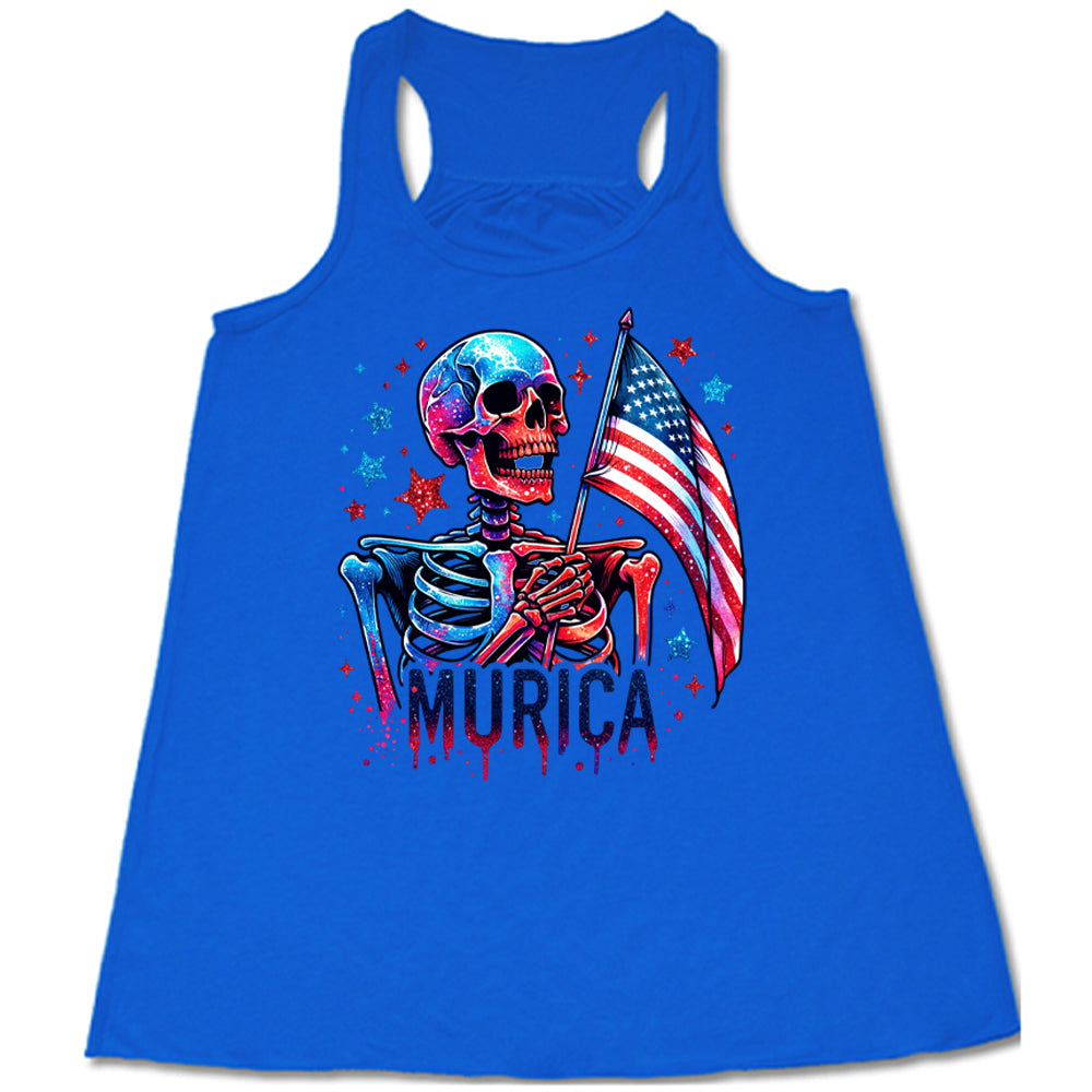 blue Murica Skeleton Tank Top