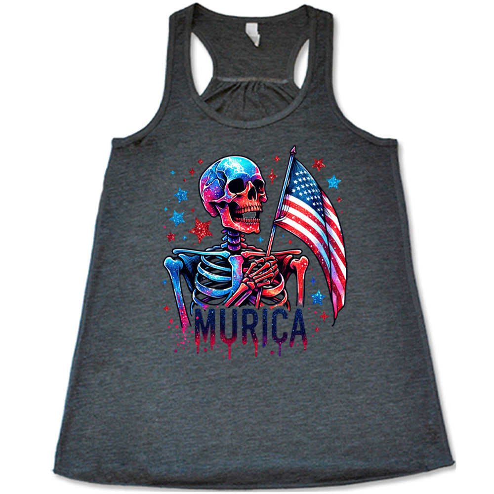 grey Murica Skeleton Tank Top