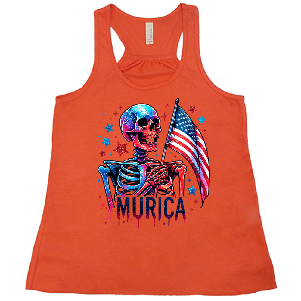 orange Murica Skeleton Tank Top