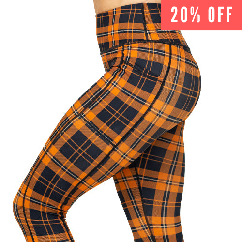 20% off pumpkin patch plaid leggings