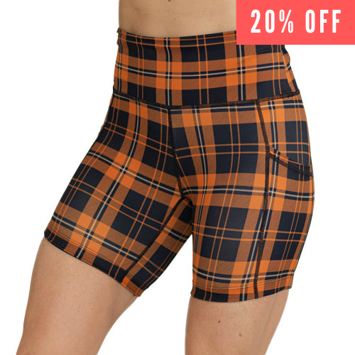 20% off pumpkin patch plaid shorts