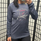 navy blue long sleeve shirt with the text "Not Today, Cupid" on it