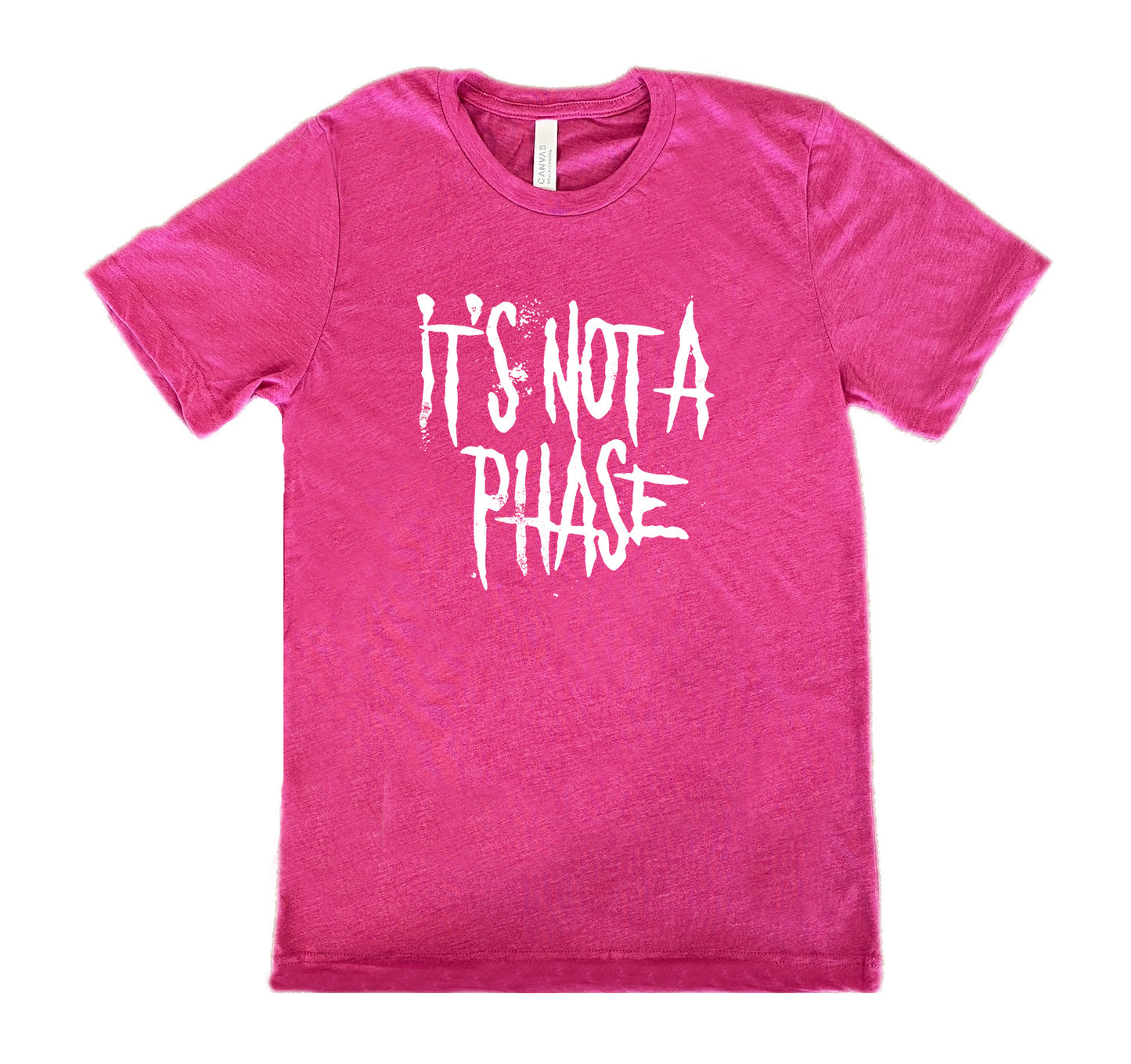 berry shirt with the text "It's Not A Phase" on it