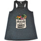 grey shirt with the text "Obsessed With The Farmer's Market" on it