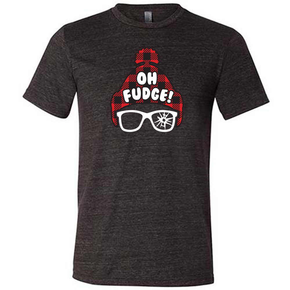 black shirt with the text "Oh Fudge" on it