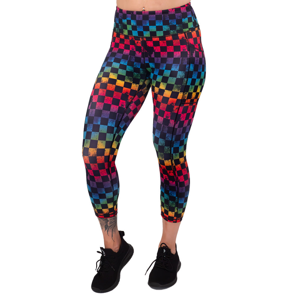 rainbow checkers leggings