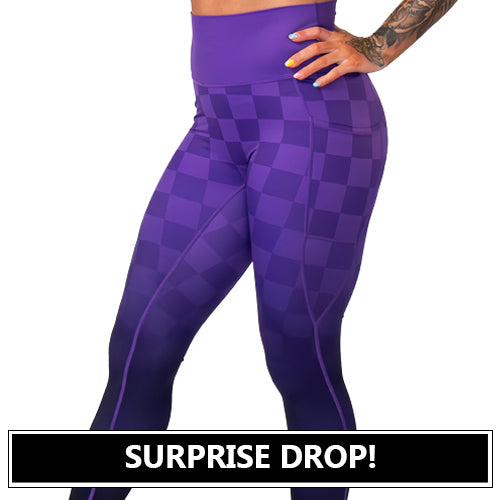 purple ombre checkered leggings surprise drop