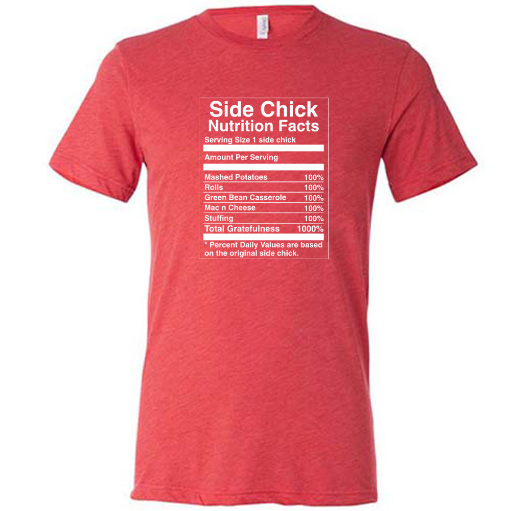 red Side Chick Nutrition Facts Shirt