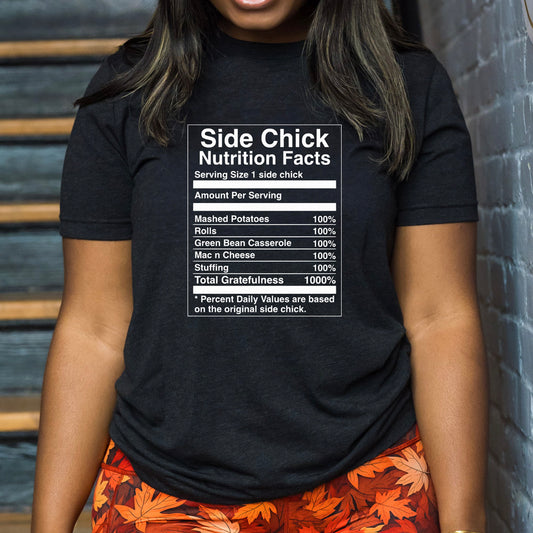 black Side Chick Nutrition Facts Shirt