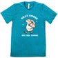 teal shirt with the text "Silly Goose On The Loose" on it