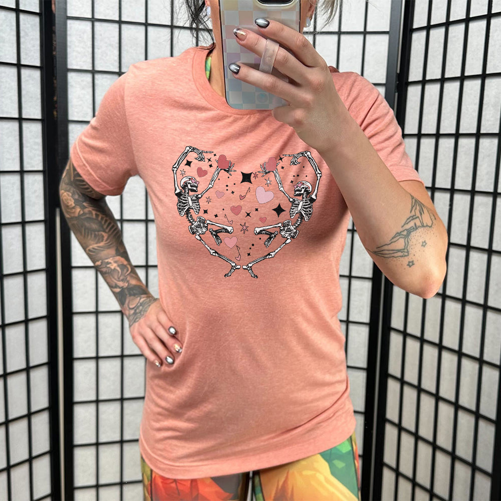 Skeletons Heart Shirt Unisex