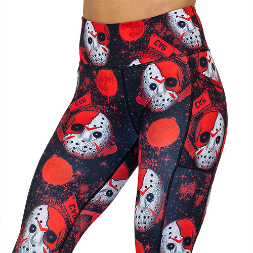 close up of slasher leggings