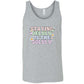 grey shirt with the text "Staying Delulu Is The Solulu" on it