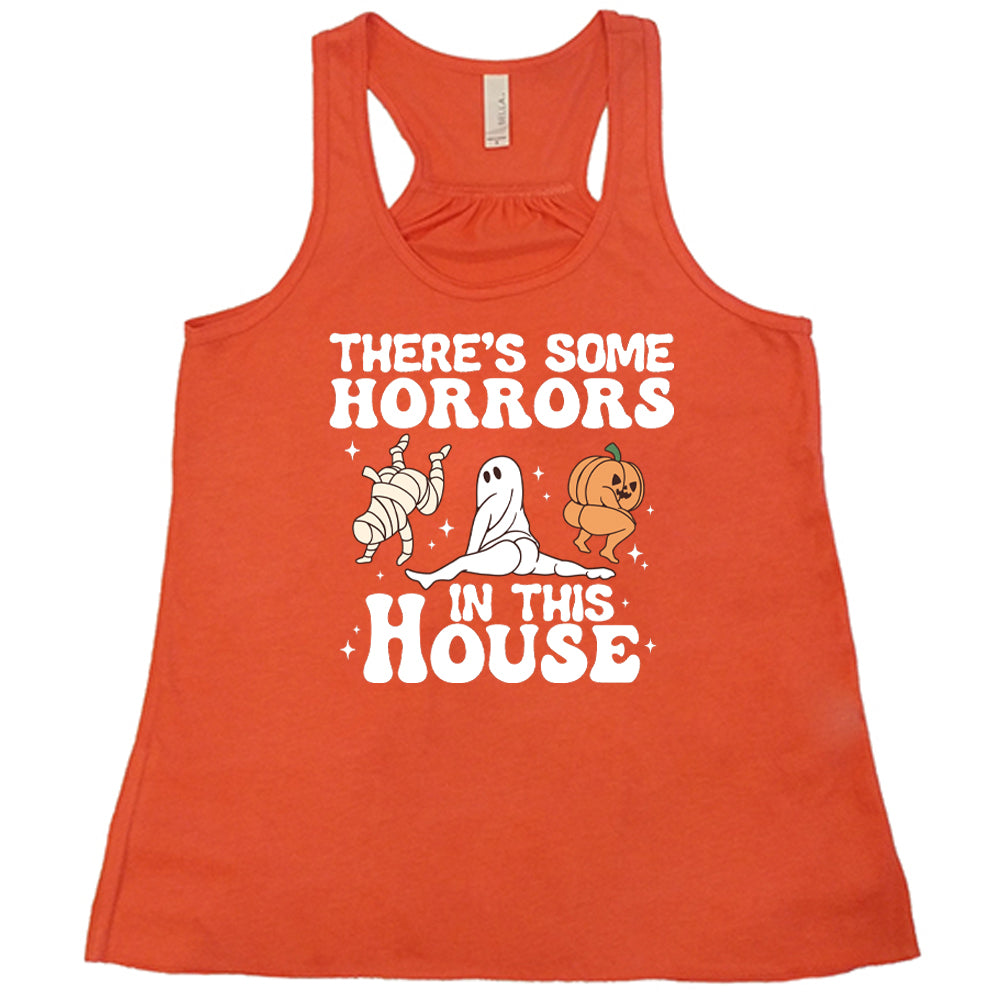 coral "There's Some Horrors In This House" shirt